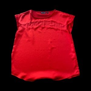 NEW YORK & CO (7th Avenue) red satin top large woman’s
